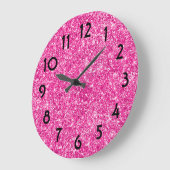 Mooie Roze Glitter Foto Grote Klok (Hoek)