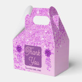 Mooie roze glitter & lint 60e verjaardag bedankdoosjes (Achterkant)