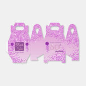 Mooie roze glitter & lint 60e verjaardag bedankdoosjes (Uitgevouwen)