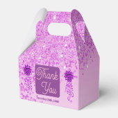 Mooie roze glitter & lint 90e verjaardag bedankdoosjes (Achterkant)
