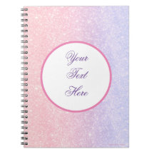 Mooie Roze Glitter Notitieboek met Naam