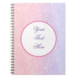 Mooie Roze Glitter Notitieboek met Naam