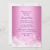 Mooie Roze Glitter Vlinder Baby Shower Etnisch Kaart (Achterkant)