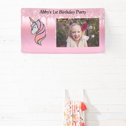 Mooie Roze Glitterdruppel  Spandoek (Insitu)