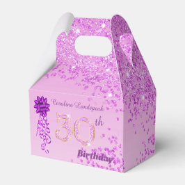 Mooie Roze Glitterlint 30e Verjaardag Bedankdoosjes