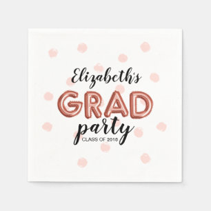 Mooie Roze Gouden Ballonletters Grad Feest Servet