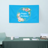 Mooie Roze & Gouden Bloem Krans Banner (Beurs)