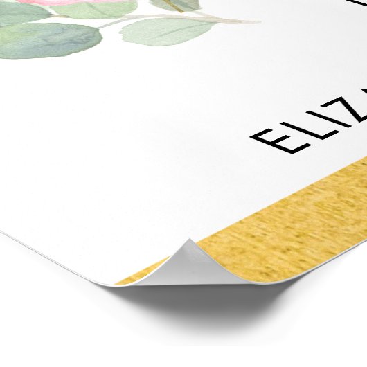 Mooie Roze Gouden Drive Thru Bruidsmeisjes Onthaal Poster (Hoek)