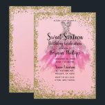 Mooie Roze Gouden Glitter Feestjurk Sweet 16 Kaart<br><div class="desc">Aanpassen voor elke gelegenheid</div>