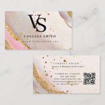 Mooie Roze Gouden Glitter Marmer Agaat Monogram