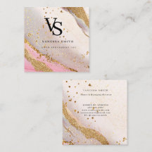 Mooie Roze Gouden Glitter Marmer Agate Monogram
