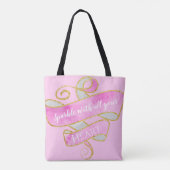 Mooie Roze Gouden Glitters Glans Hart Tote Bag (Achterkant)