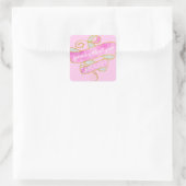 Mooie Roze Gouden Glitters Glans Hart Vierkante Sticker (Tas)