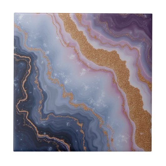 Mooie roze gouden paarse huis tegels tegeltje (Voorkant)