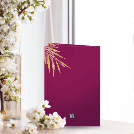 Mooie Roze Gouden Palmen Moederdag op Maat  Kaart