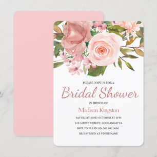 Mooie roze gouden roze bloemen bruiloft kaart
