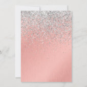 Mooie roze gouden zilveren glitters glanzende afst kaart (Achterkant)