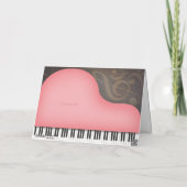 Mooie Roze Grand Piano Aangepaste Grote Kaart (Achterkant)