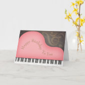 Mooie Roze Grand Piano Aangepaste Grote Kaart (Gele Bloem)