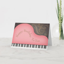Mooie Roze Grand Piano Aangepaste Grote Kaart