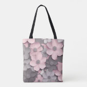 Mooie roze-grijs 3D Poppies Floral Bride Tote Bag (Achterkant)