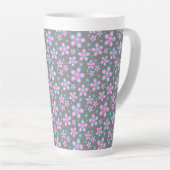 Mooie Roze & Grijs Bloemendecor Latte Mok (Rechterhoek)
