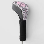 Mooie Roze Grijs Dier Luipaardprint Golfheadcover (Schuin)