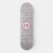 Mooie Roze Grijs Dier Luipaardprint Persoonlijk Skateboard (Voorkant)