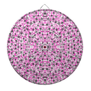 Mooie roze grijze witte abstracte bloemen dartbord