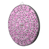 Mooie roze grijze witte abstracte bloemen dartbord (Voorkant Rechts)
