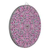 Mooie roze grijze witte abstracte bloemen dartbord (Voorkant Links)