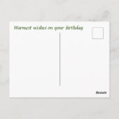 Mooie Roze Groene Bloemige Verjaardagskaart Briefkaart (Achterkant)