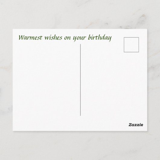 Mooie Roze Groene Bloemige Verjaardagskaart Briefkaart (Achterkant)