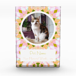 Mooie Roze Groene Huisdier Kat Hond Herdenkingsges Fotoblokken