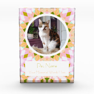 Mooie Roze Groene Huisdier Kat Hond Herdenkingsges Fotoblokken