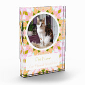 Mooie Roze Groene Huisdier Kat Hond Herdenkingsges Fotoblokken (Links)