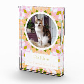 Mooie Roze Groene Huisdier Kat Hond Herdenkingsges Fotoblokken (Rechts)