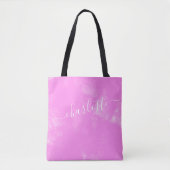Mooie Roze Grunge Esthetiek Gepersonaliseerde Naam Tote Bag (Voorkant)