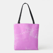 Mooie Roze Grunge Esthetiek Gepersonaliseerde Naam Tote Bag (Achterkant)