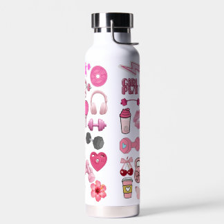 Mooie Roze Gym Fitness Patroon RVS Waterfles