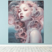 Mooie roze haar zeemeermin canvas afdruk (Insitu (Houten vloer))