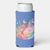 Mooie roze haar zeemeermin spelen knuffelen een vi seltzer blikjeskoeler (Seltzer Voorkant)