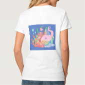 Mooie roze haar zeemeermin spelen knuffelen een vi t-shirt (Achterkant)