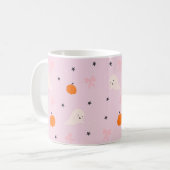 Mooie Roze Halloween Geest Patroon Mok (Voorkant links)