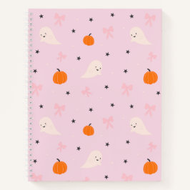 Mooie Roze Halloween Geest Patroon Notitieboek