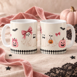 Mooie Roze Halloween Geesten Harlekijn Mok
