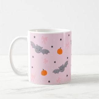 Mooie Roze Halloween Vleermuis Patroon Mok
