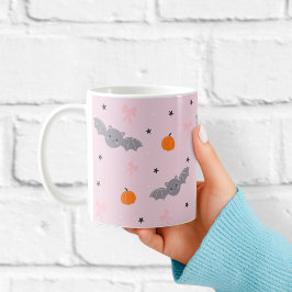 Mooie Roze Halloween Vleermuis Patroon Mok