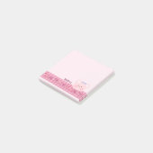 Mooie Roze Handgeschilderde Beer Met Lint Post-it® Notes (Schuin)