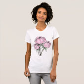 Mooie roze handgetekende Rozen T-shirt (Voorkant volledig)